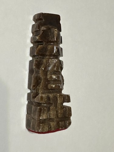 Vintage Schach König Stein braun handgeschnitzt Marmor Ersatz aztekische Figur 3 7/8" - Bild 3 von 9