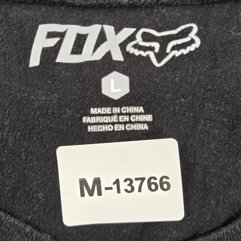 Camisa Fox Mujer L Negra Estampado Gráfico Motocross Logo Cuello en V Manga Corta Foto 2 de 4