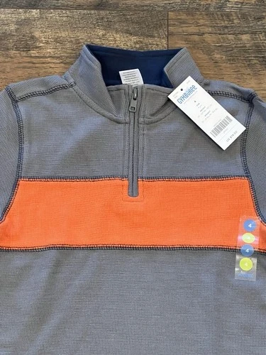 Gymboree Boys Size 4 Gray 1/4 Zip Pullover NWT