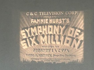 16mm film 1932 feature Symphony of Six Million Pre Code drama story Fannie Hurst