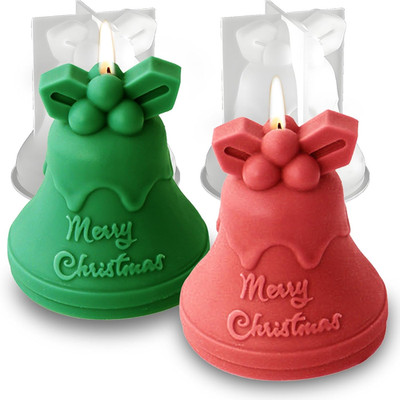 2PCS Christmas Bell Silicone Molds for Resin, Candle, Soap & DIY Crafts