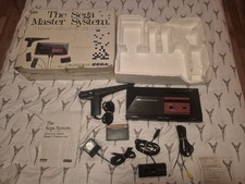 Sega Master System Console CIB w/ Box Light Phaser Hang-On Safari Hunt – Tested