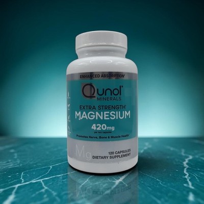 Qunol Extra Strength Magnesium 420mg 120 Cap New Exp 11/2027