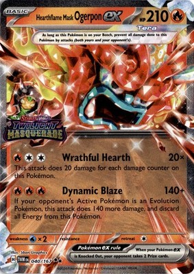 Hearthflame Mask Ogerpon ex - 40/167 - [NM] - Holofoil