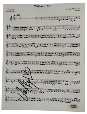 Halsey Signed Lyric Music Sheet Autograph Authentic Without Me PSA DNA Sexy 
