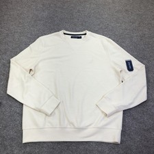 Nautica Sweater Mens Medium White Waffle Knit Crewneck Pullover New Tags