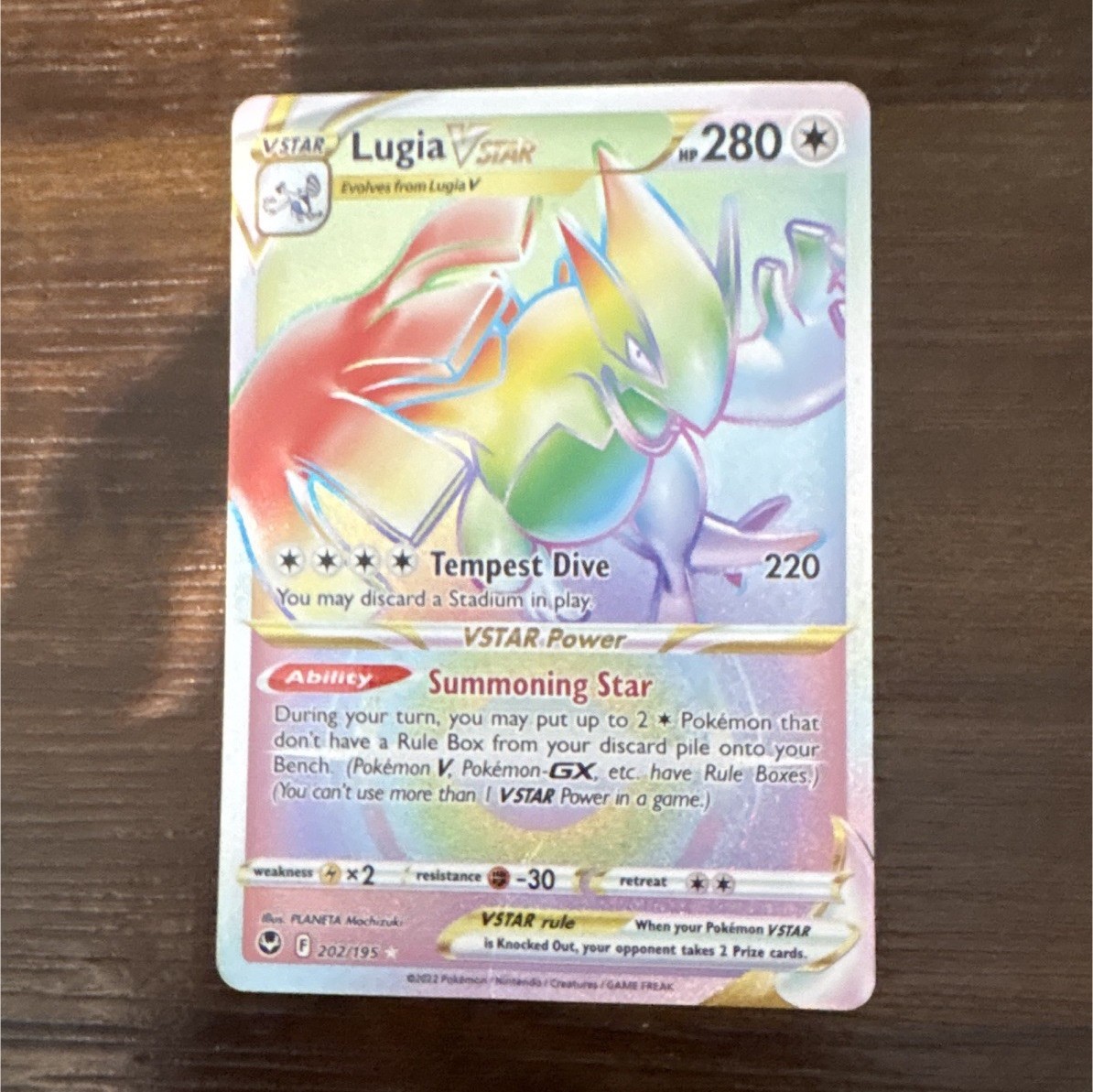 Pokemon TCG Lugia VSTAR Secret Rare Full Art Holo 202/195 Silver Tempest EN