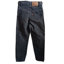 Vintage Boys 24x26 Denim Jeans Slim 11 Levis 550 Relaxed Fit Black Orange Tab