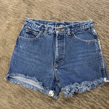 Vintage CK Calvin Klein Jean Shorts Women's Blue Cut Off Distressed Denim Read