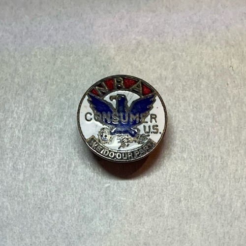 Antique 1930’s Enameled NRA Consumer Button Hole Pin