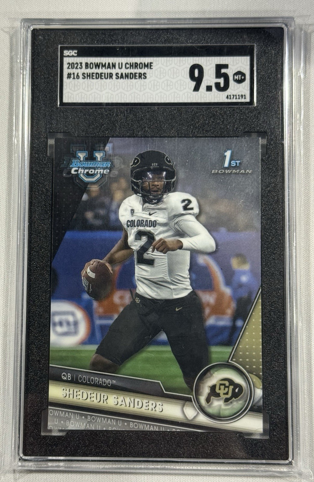 2023 Bowman U Chrome Shedeur Sanders #16 SGC 9.5 Mint Colorado Buffalos