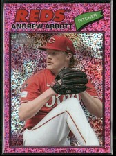 2026 Topps Heritage #31 Andrew Abbott Chrome Pink Sparkle Refractors