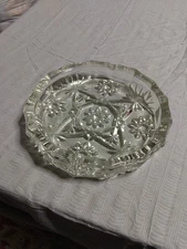 Vintage Anchor Hocking Crystal Cut Glass Decorative Ashtray