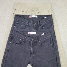 Lot of 3 Levis 511 Jeans Youth Size 16 Black 28x28 Khaki Slim Fit Stretch Flex