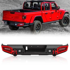 Rear Bumper Full Width W/ Sensor Holes For 2020-2024 Jeep Gladiator JT 2/4 Doors