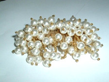 White Pearl Waterfall Hair Barrette in Gift Box NWT