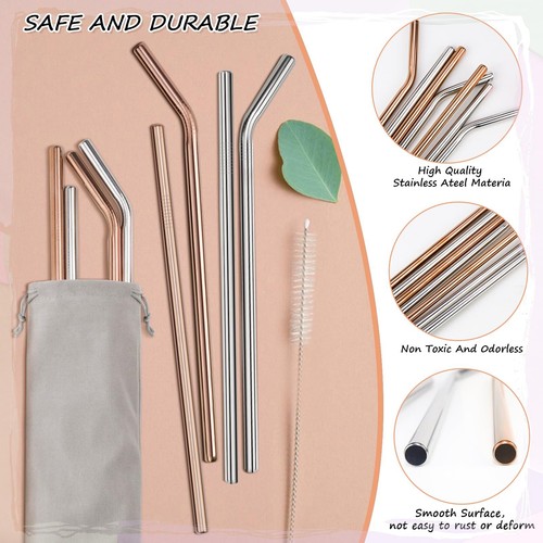 Lot de 8 pailles en acier inoxydable de 31 cm de long pour Stanley Adventure ... - Picture 3 of 7