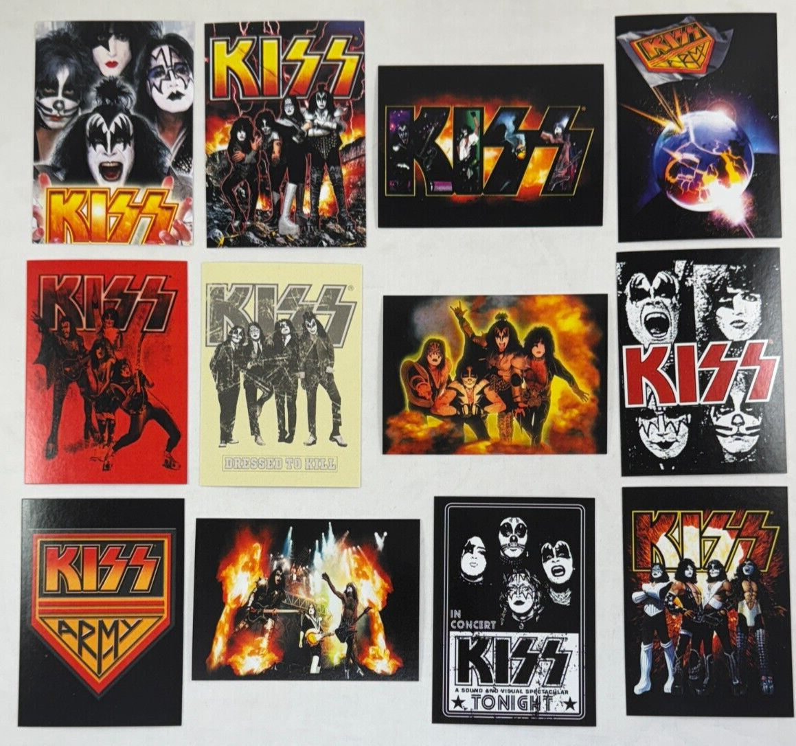 KISS IKONS by Press Pass 2009 Complete STICKER Chase Card Set (12