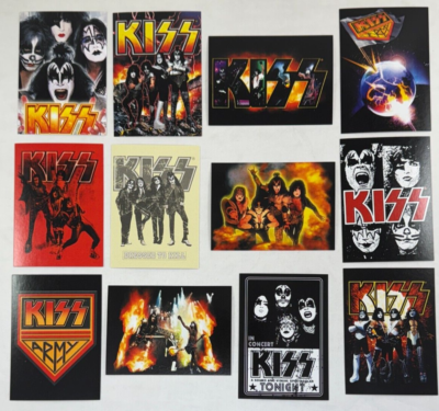 KISS IKONS by Press Pass 2009 Complete STICKER Chase Card Set (12