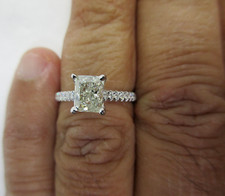 18K Gold Hidden Halo Diamond Engagement Ring Center 1.05 Carat H-SI2 Value 14K 