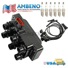 Ignition Coil & 6 Spark plug & 6 wire For Ford Explorer Sport Trac V6 4.0l FD480