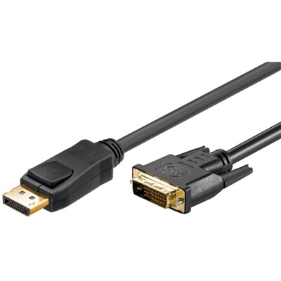 Display-Port-Kabel Stecker 1.2 an DVI-D-Stecker Dual-Link (24+1 pin) schwarz 1m