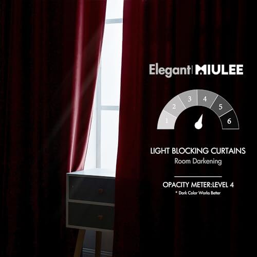 Velvet Curtains 84 inches 2 Panels Luxury Blackout W52 x L84 Burgundy