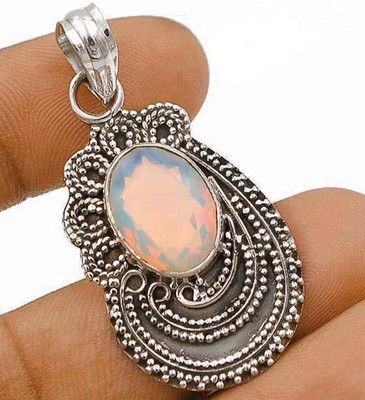 Natürlicher 6 kt Feueropalit 925 massiv Sterlingsilber Anhänger Schmuck 