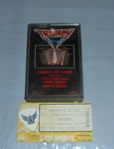 Vintage Triumph Live Concert Tour Ticket Guitar Pick Tape Fan Club Song Set Band - Picture 2 of 2