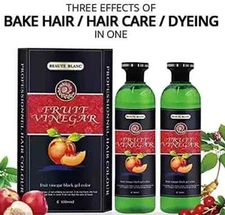 Aravli BEAUTE BLANC Fruit Vinegar Black Gel Color for Black Hair Care (500ml x 2
