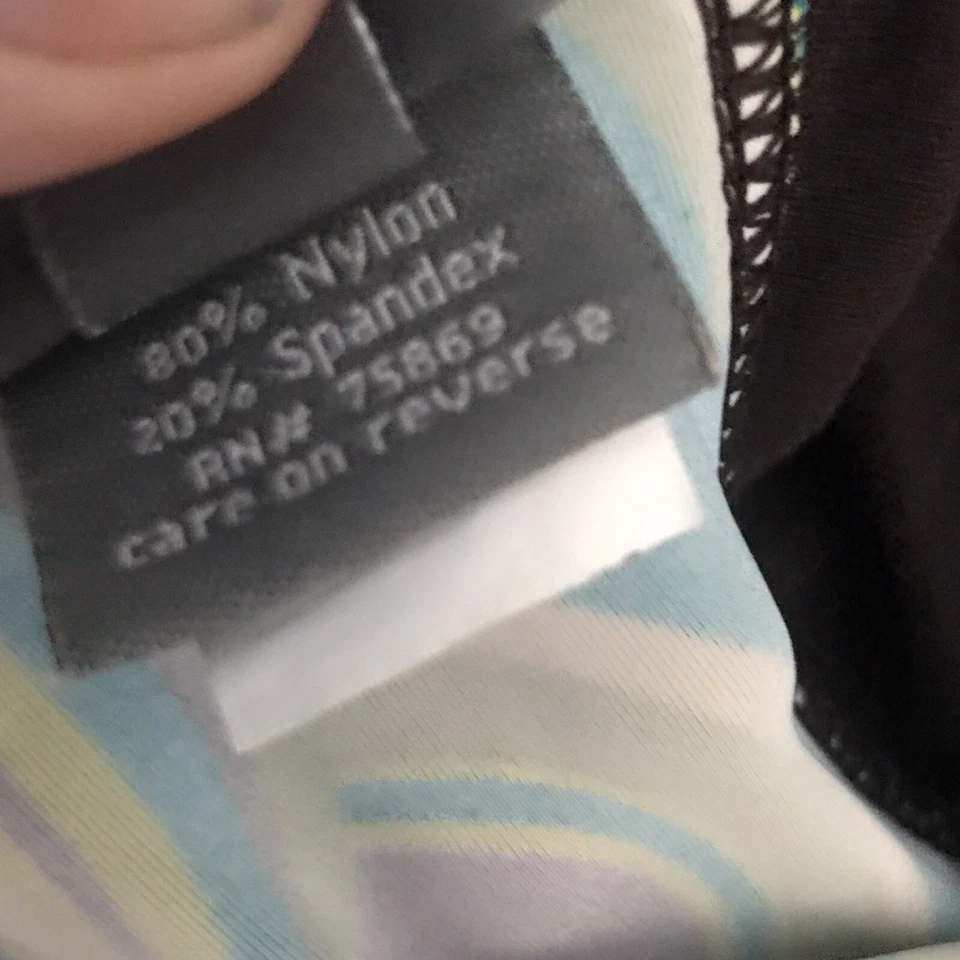 Apt.9 Tankini Swimsuit Top ~ Sz 12 ~ Teal, Brown, Green ~ Tie Halter - Image 4 of 4