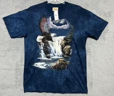 Vintage The Mountain Bald Eagle Shirt Men Large Rick Kelley 2006 Leather Tag NWT