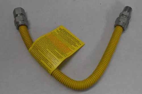 Jones Stephens G71119 18" Stainless Steel Gas Connector Yellow Hose 5/8 x 18 - Picture 5 of 5