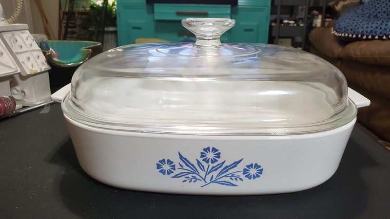 Vintage 1960's Blue Cornflower 10 " Corningware Casserole Dish With A12C Lid