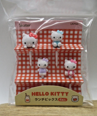 SANRIO Hello Kitty  Food   Picks 4cs For Lunch Box Bento Skater 3D