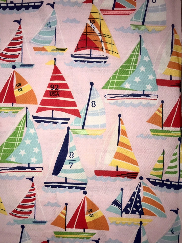 Colección Temática Náutica 'Veleros' 100% Tela Algodón Media Yarda (18"" x 45") Foto 4 de 4