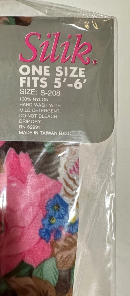 Meia-calça sem pés floral marca silicone vintage - Tamanho único - Núcleo de fadas punk dos anos 1990 - Imagem 4 de 4