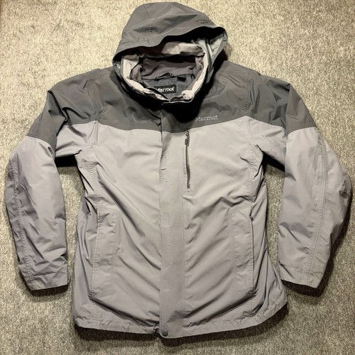 Marmot Citadel 3 In 1 Jacket Mens L Gray Nylon Full Zip Outdoor Hiking Camping