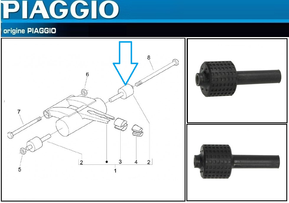 Silent-Bloc de Bras Oscillant 267434 anti-vibration pour Piaggio Zip 50