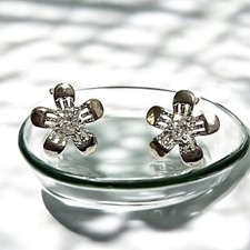 Small Flower Sterling Silver Stud Earrings, Flower Jewelry, .925 Flower Earrings