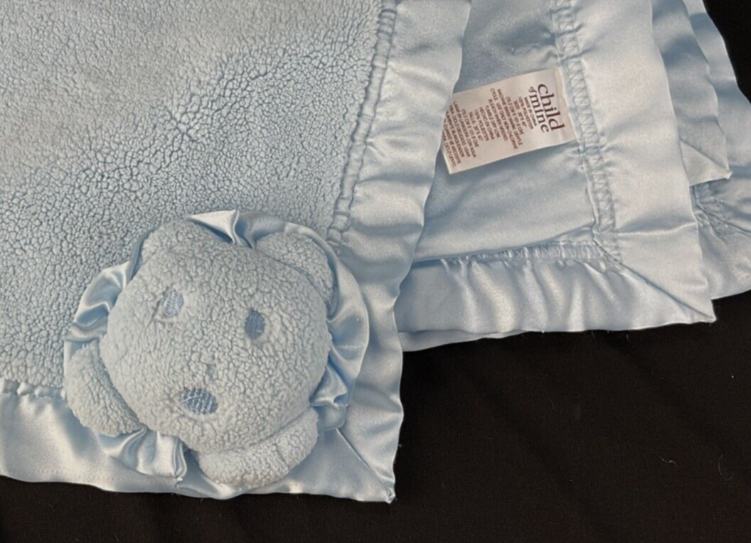 Carters Child of Mine Blue 3D Lion Corner Baby Blanket Plush Satin Backing Trim eBay