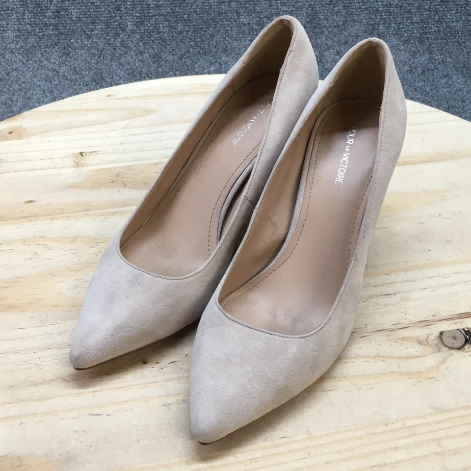 Zapatos Pour La Victoire para mujer 7,5 Val Pump beige punta puntiaguda informales tacones en bloque Foto 3 de 4