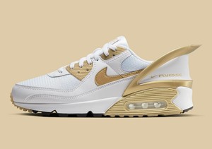 Nike Air Max 90 Flyease White Metallic Gold Mens Trainers OG UK Size 9 EUR  44 | eBay