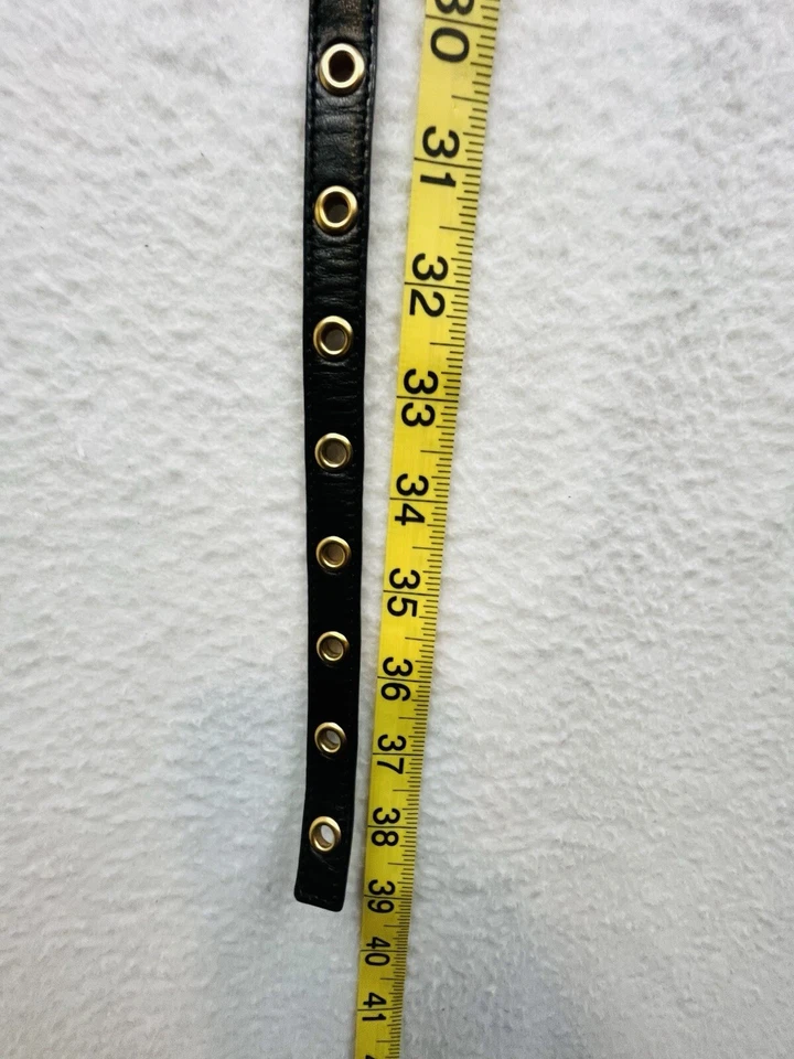 Cinturón de cuero negro para mujer Prada talla 80 hebilla dorada delgado Foto 2 de 4