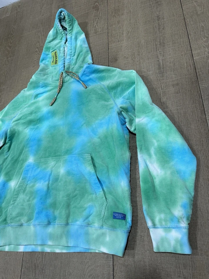 Scotch & Soda Men's Green Multicolor Tie Dye Hoodie Size Large - Image 4 of 4