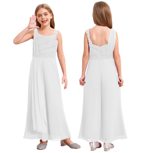 Kids Girls Jumpsuit Dinner Leotard Bridesmaid Pantsuit Princess Rompers Prom - Picture 44 of 56