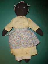 Handmade Vintage Rag Doll African American 11" Tall (T70)