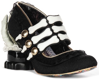 Irregular Choice Goulish Grasp Spooky Skeletal Womens Heel Black US 6 - 10