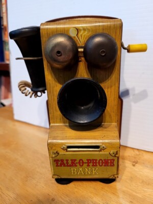 NICE VINTAGE 1967 TOMY TIN LITHO TALK-O-PHONE BANK | eBay