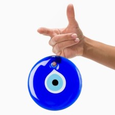 Evil Eye Glass Bead Wall Hanging, Turkish Handmade Big Amulet, Nazar Charm 13 cm